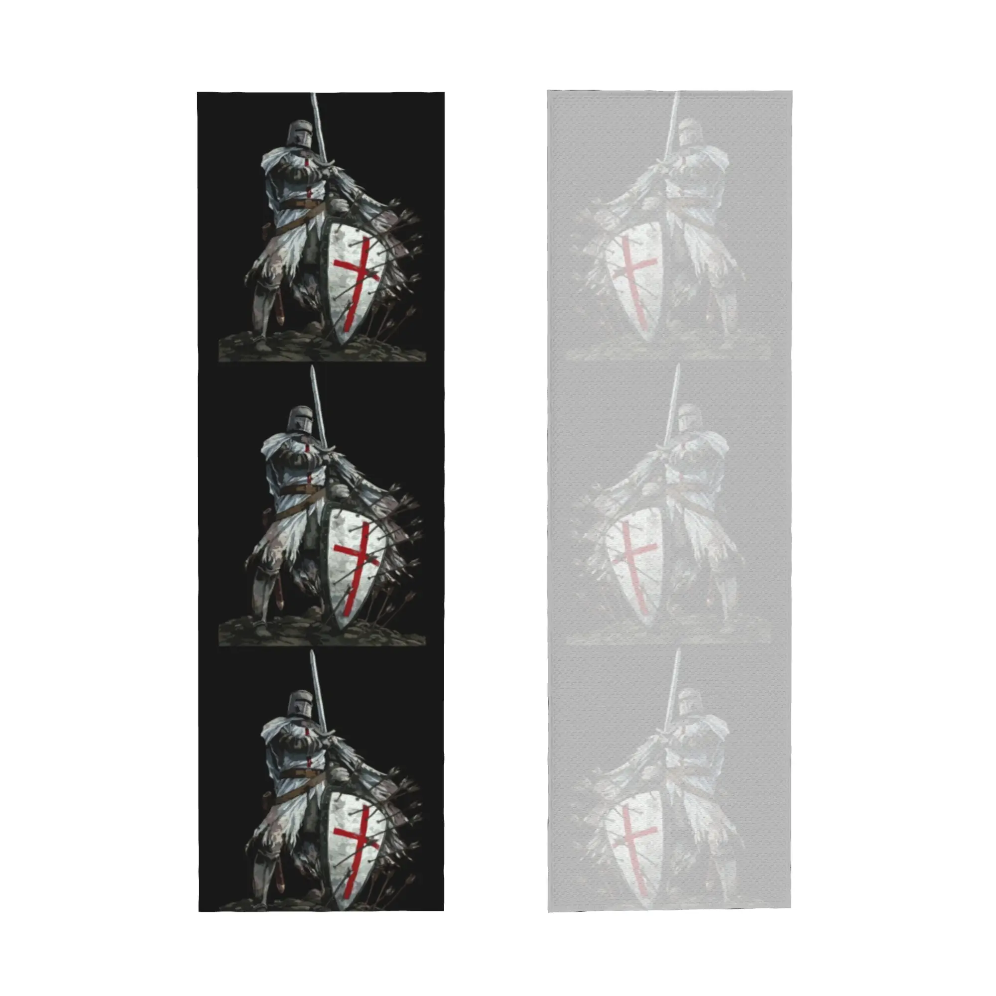 Knights Templar Warrior Cold Exercise Towel Quick Drying Face Towel Medieval Templar Shield Cross  Running Towels