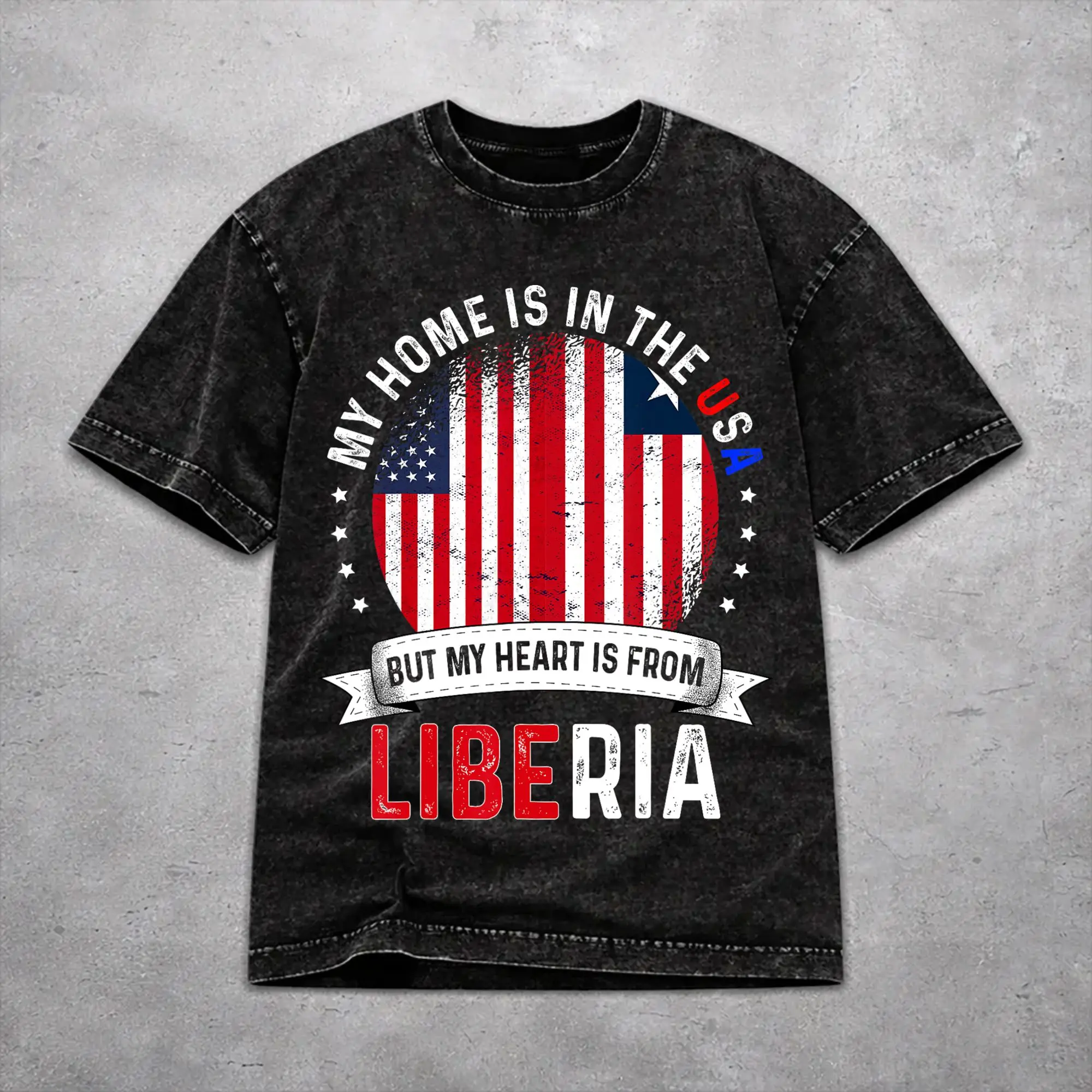 Liberia Independence Day T Shirt Vintage Washed Style For Men Women Cotton Tee Shirts Clothing
