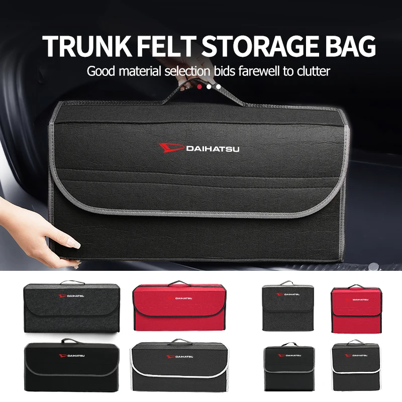 Organizador de maletero de coche de fieltro, bolsa de almacenamiento plegable de gran capacidad para Daihatsu Feroza Charade Rocky Harga Ayla Sigra Hijet Mira