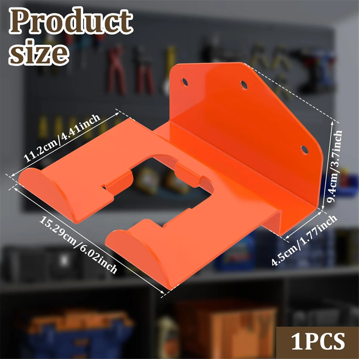 A002 Grass Eater Hanger, Heavy Duty Trimmer Rack, Garage Organizer and Storage Hooks, Wall Mounted Grass Trimmer Rack view 4