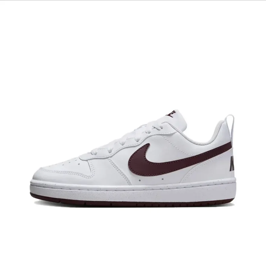 Nike Court Borough Is Lightweight, Comfortable, Non-Slip, Wear-Resistant, Low-Top Kidsren's Sneakers, White Coffee for Teenagers