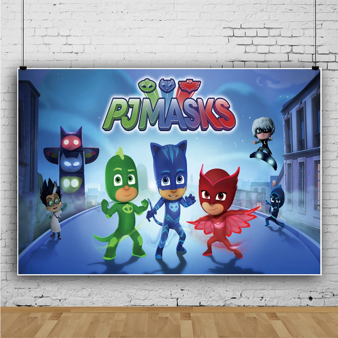 Hasbro PJ Masks Amaya Connor Baby Shower Birthday Party Supplies Background Photography Photo Backdrop Stage Props Banner Poster