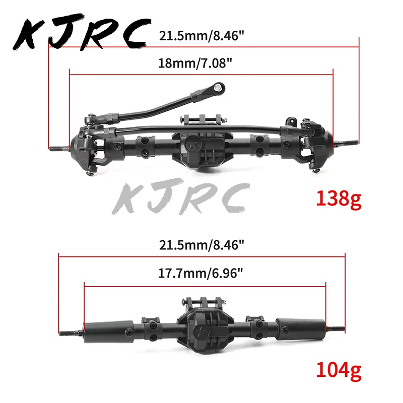 RC 2pcs Front and Rear Straight Complete Axle for Axial SCX10 II 90046 1/10 RC Crawler Car Upgrade Parts