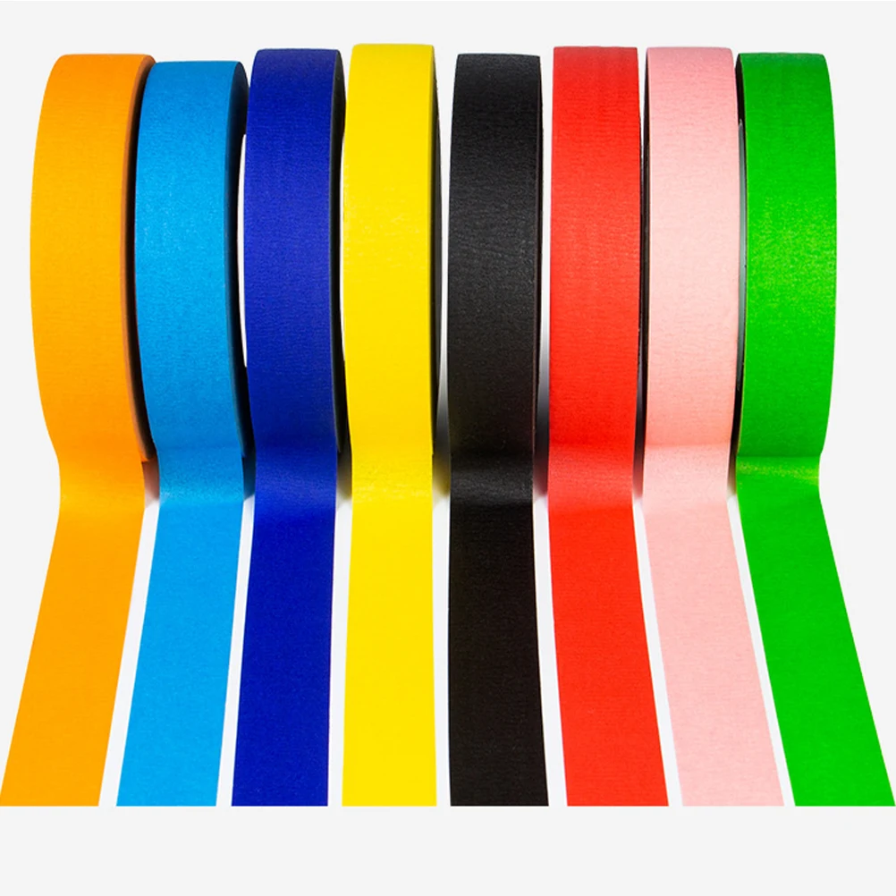 

8 Rolls Colored Hand Teared Tape Washi Adhesive Plastic Journal Crafts Decoration Scrapbooking Supplies Aesthetic Diy