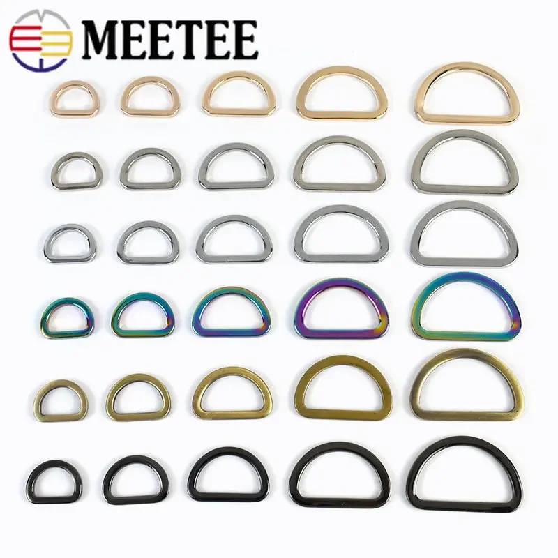 10Pcs/50Pcs D Ring Metal Buckle Bag Strap Clasp Connector Handbag Webbing Snap Hooks DIY Leather Craft Garment Sewing Accessory