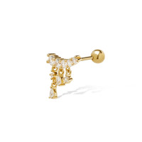 MC Single 925 Sterling Silver Earring Small Zircon Helix Piercing Ear Stud Bohemia Tassel Trinket 2022 Trend Fashion Pendientes