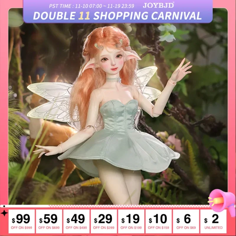 

Fantasy Angel Tsuki 1/4 Bjd Doll LDS Daphne Body Small Forest Elf Of Transparent Wing And Tentacle Resin Doll