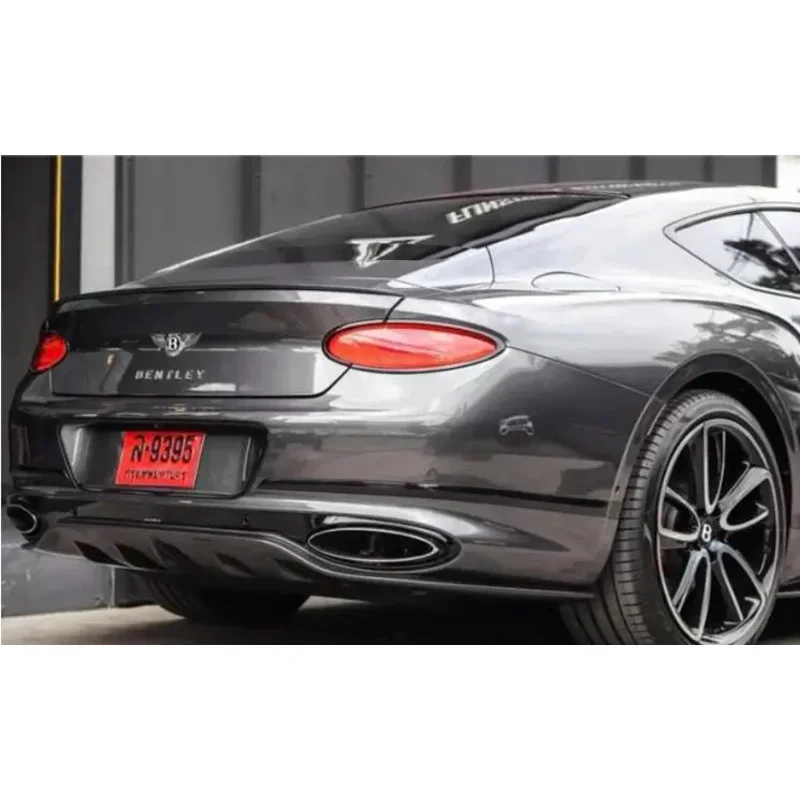 Real Carbon Fiber Rear Bumper Lip Diffuser Spoiler For Bentley Continental GT W12 2018 2019 2020 2021 2022 2023