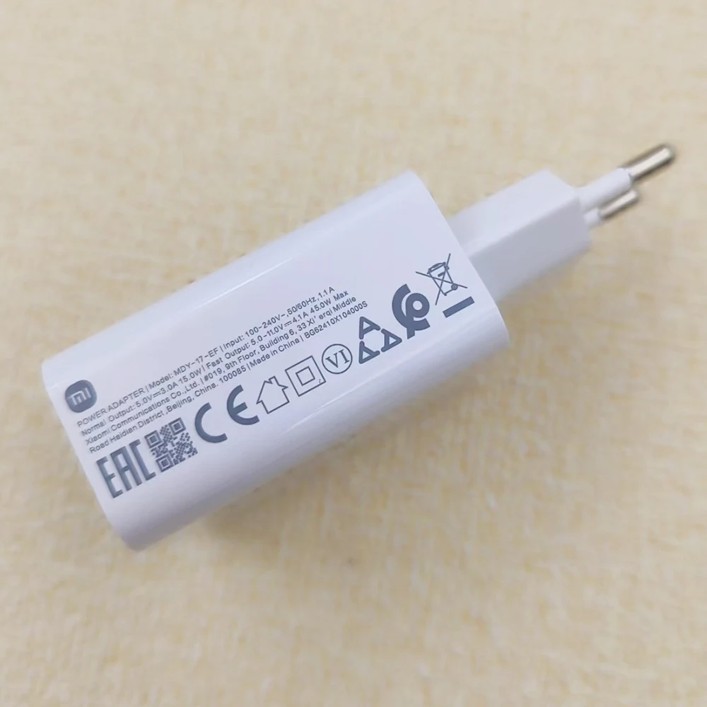 Original Xiaomi 45W Turbo Charger Fast Charge EU Adapter For Mi 10T POCO X3 NFC X4 GT M5S M6 Redmi K30 K40 Note 9 10 11 14 Pro - náhled 4