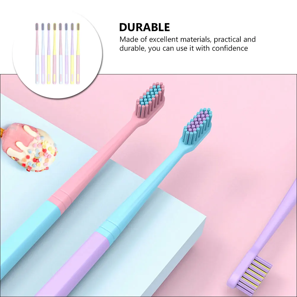 

8PCS Soft Bristles Toothbrush for Adults Household Tool Portable H held Cleaning al Health Maintainer