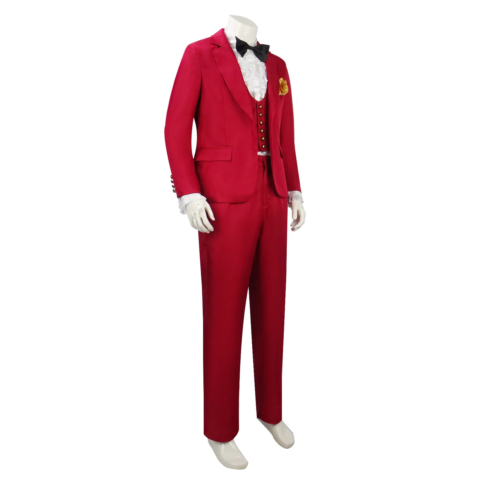 6 pçs betelgeuse cosplay anime traje masculino uniforme de casamento vermelho terno festa de halloween horror roupa para mulher homem acessórios