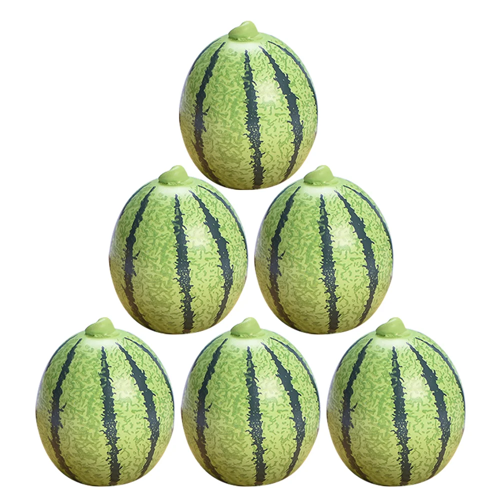 

6 Pcs Artificial Fruit Mini Model Miniature Decor Faux Watermelons Fake Resin Models