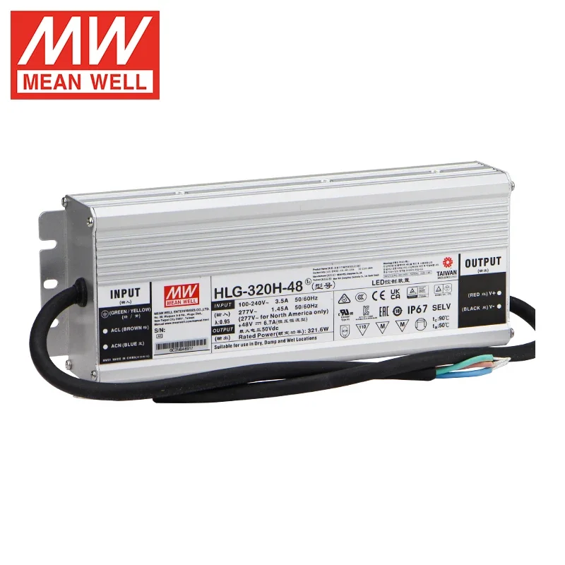 

Meanwell HLG-320H-48 Constant Current and Current Voltage 320W LED Driver 48V