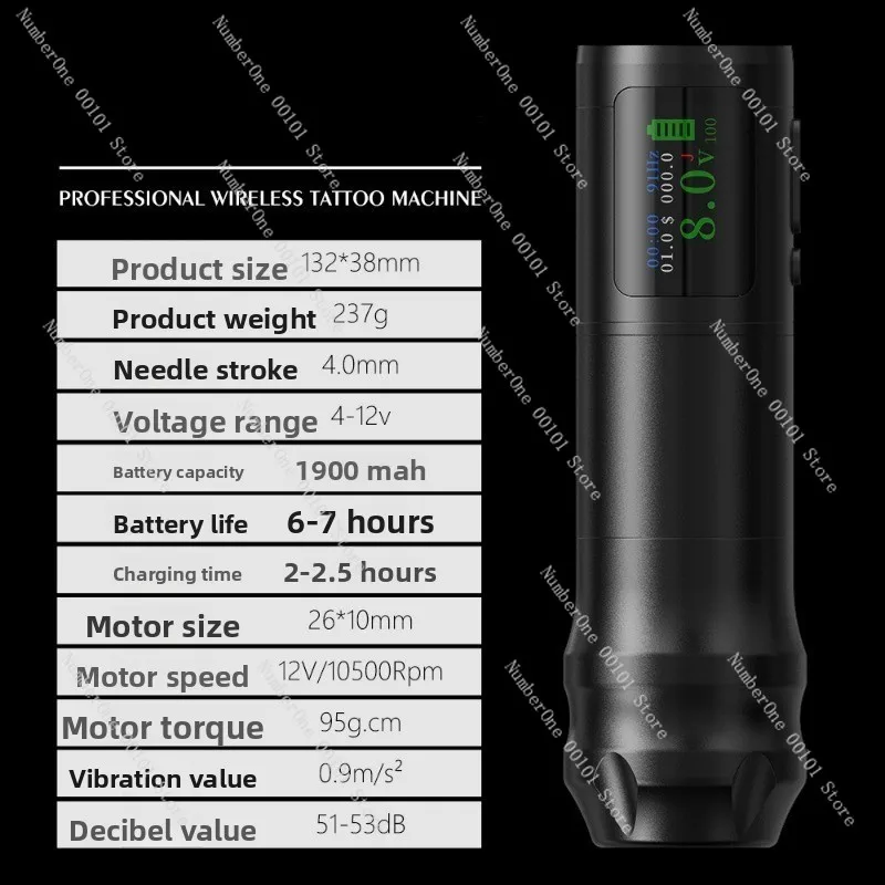 Professional Wireless Tattoo Pen Machine Gold Carving Design High Power Rotary Device for Permanent Makeup Eyebrow Lip Liner
