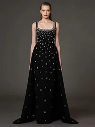 HIGH STREET Newest Fashion 2026 Designer Party Vestido Women's Diamonds Beading Sleeveless Tank Long Dress