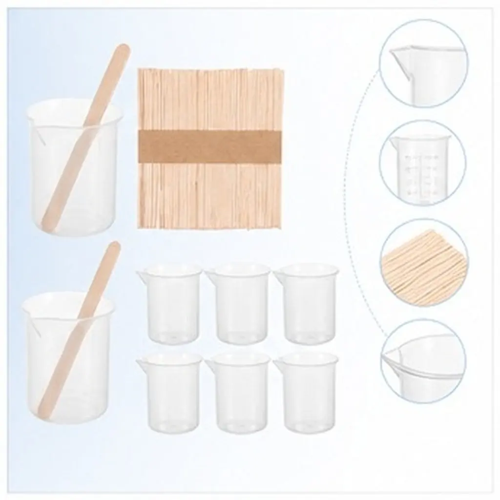 1Set Epoxy Resin Mixing Cups Set with Spout Pouring Design Wooden Stirring Sticks for Jewelry Making DIY Resin Crafts Measuring