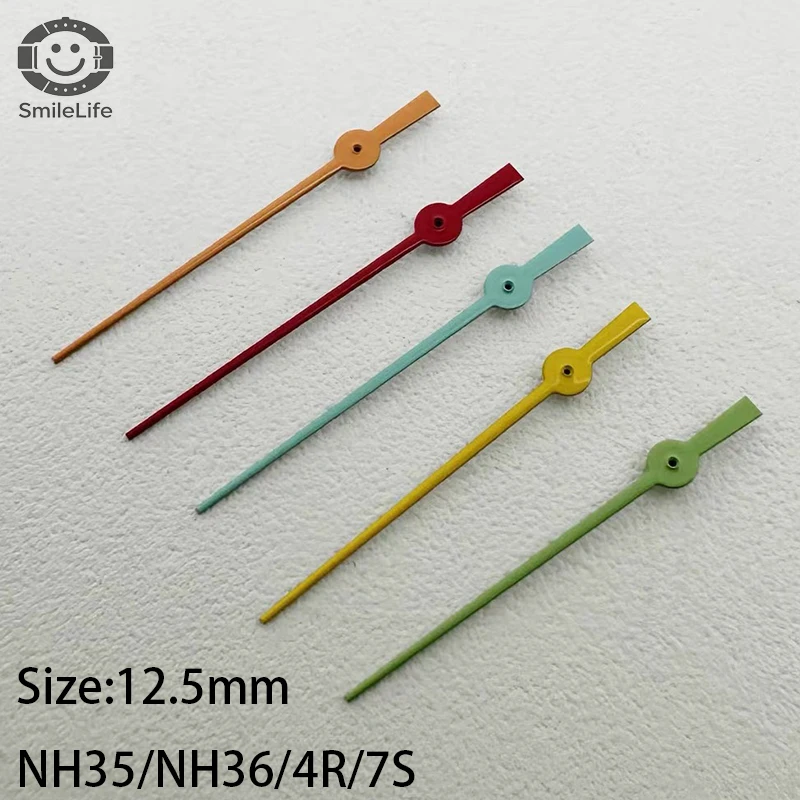 SmileLife 12.5mm NH35 Colorful Second Hands Watch Hands Fit NH35/NH36/4R/7S Movement Watch Accessories Watch Hands