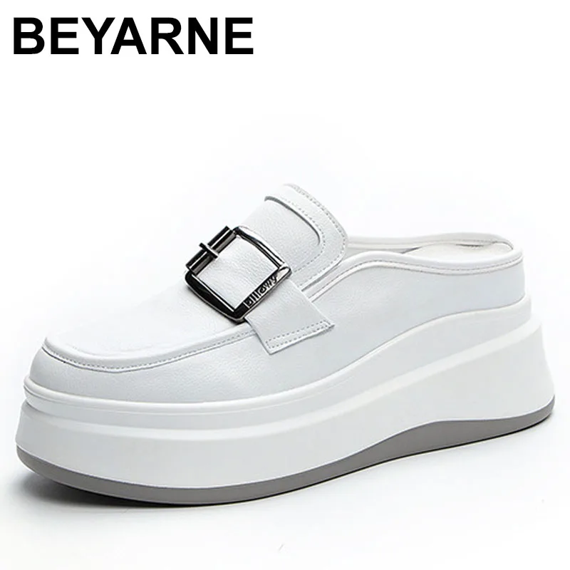 

Женские ботинки на танкетке, из натуральной кожи, на каблуке 7,5 см