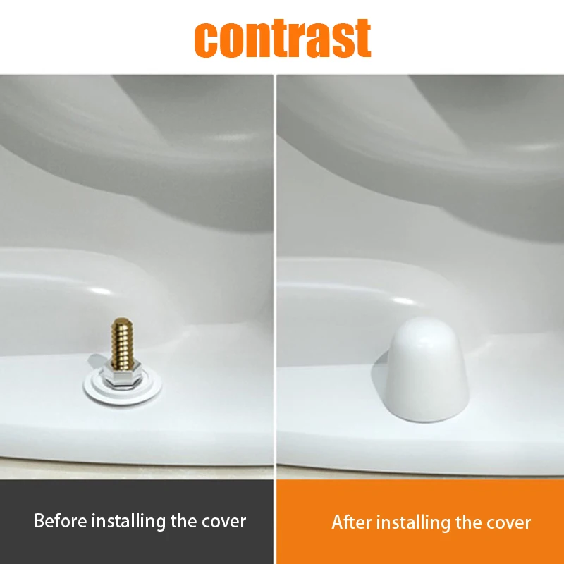 1Set Universal Plastic Toilet Bolt Covers Toilet Bowl Push-on Bolt Screw Caps Toilet Decoration For Home Bathroom Accessories