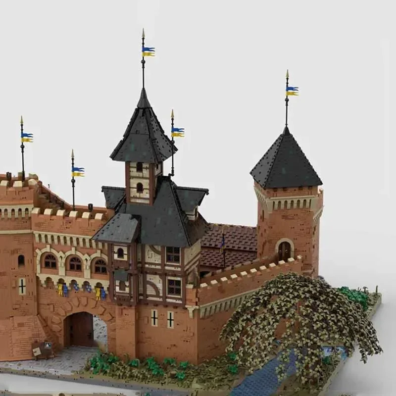 Medieval Castle MOC Building Brick The Extended Walls Of The Castle Modular Technology Gifts Holiday Assemble Children Toys Suit