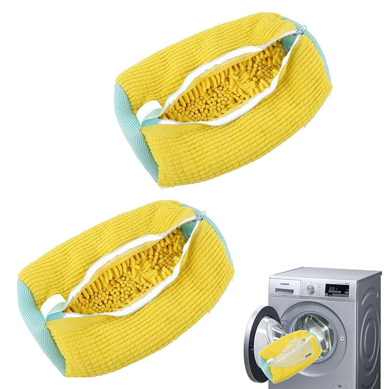 

New Shoe Washing Bag Washing Machine Laundry Bags with Zipper Closure Shoes Cleaning Bag Shoes Laundry Fluffy Fibers Sneaker