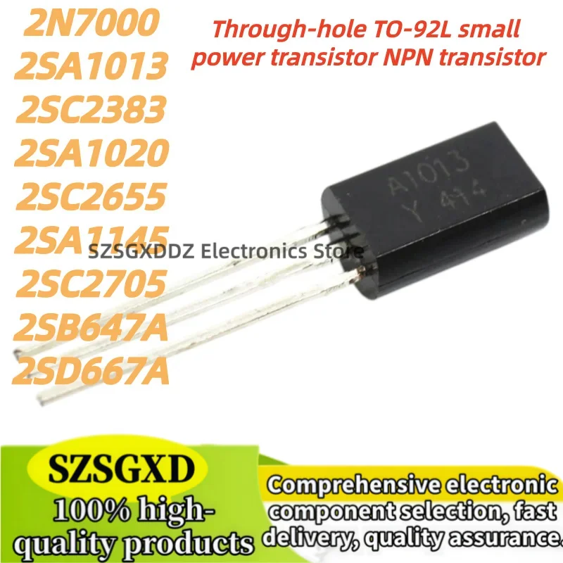 50Uds D667 B647 C2708 A1145 C2655 A1020 C2383 A1013 2N7000 2SA1013 2SC2383 2SA1020 2SC2655 2SA1145 2SC2705 2SB647A 2SD667A TO-92