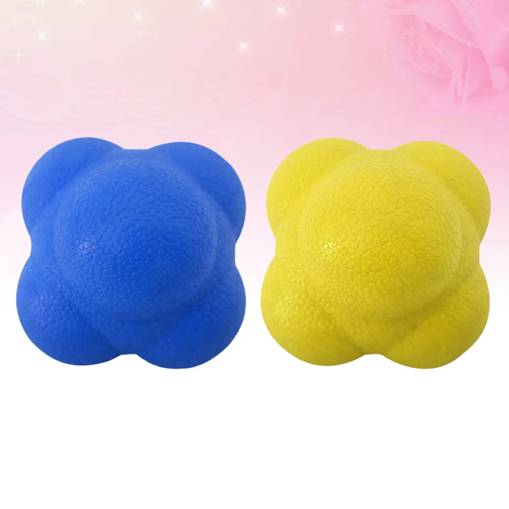 2Pcs Agility Reflex Training Bounce Ball Six-Sided Exercise Workout Fitness Tool for Hand Eye Coordination Speed
