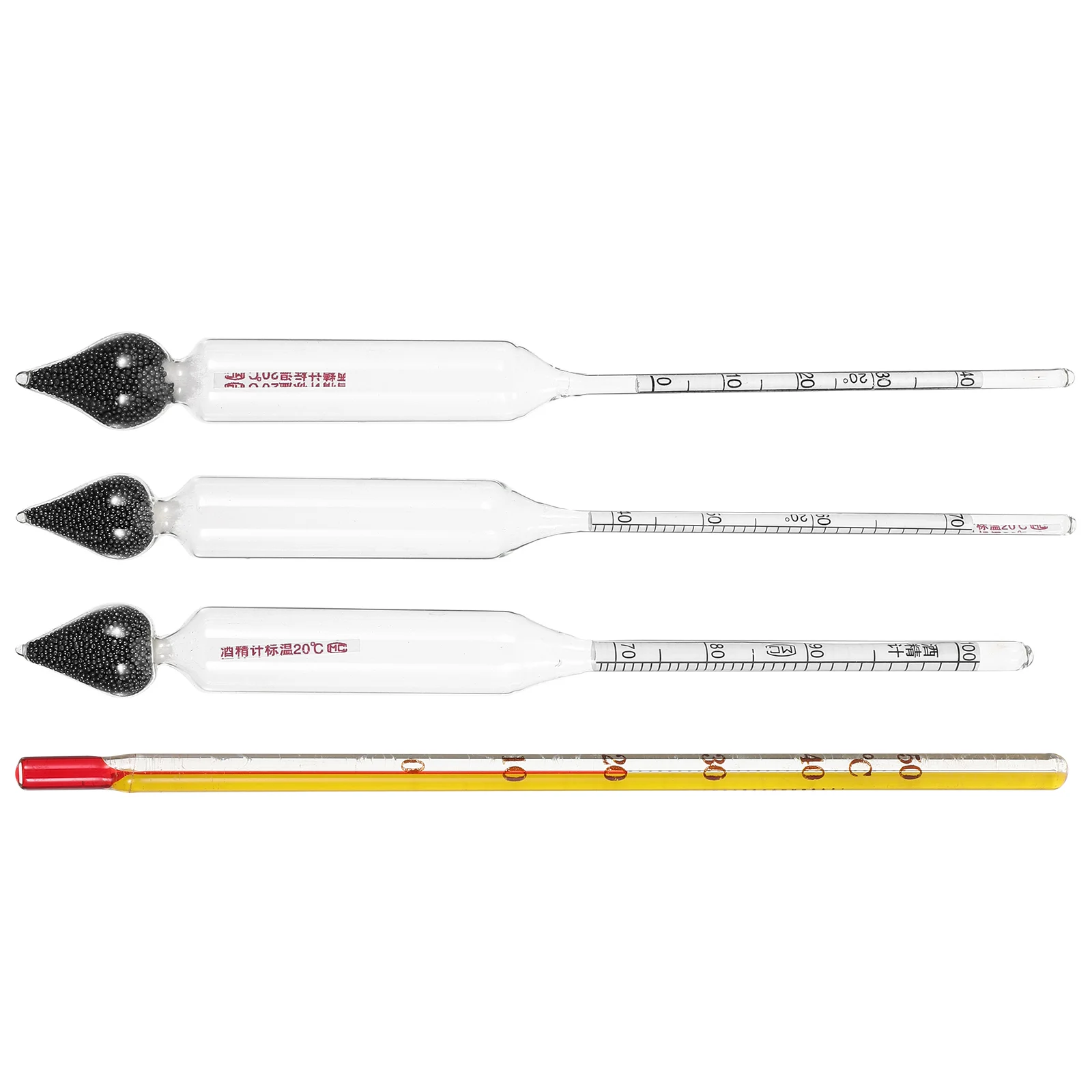 1 Set of Alcohol Testing Meter Concentration Meter Reusable Glass Alcohol Tester for Make alcohol hydrometer