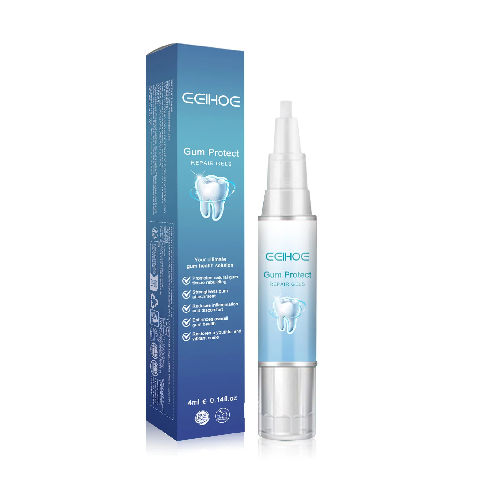 Gel de reparação de goma para clareamento dos dentes, limpeza, remove manchas, tártaro, tratamento de dentes, hálito fresco, produtos de cuidados bucais 4ml