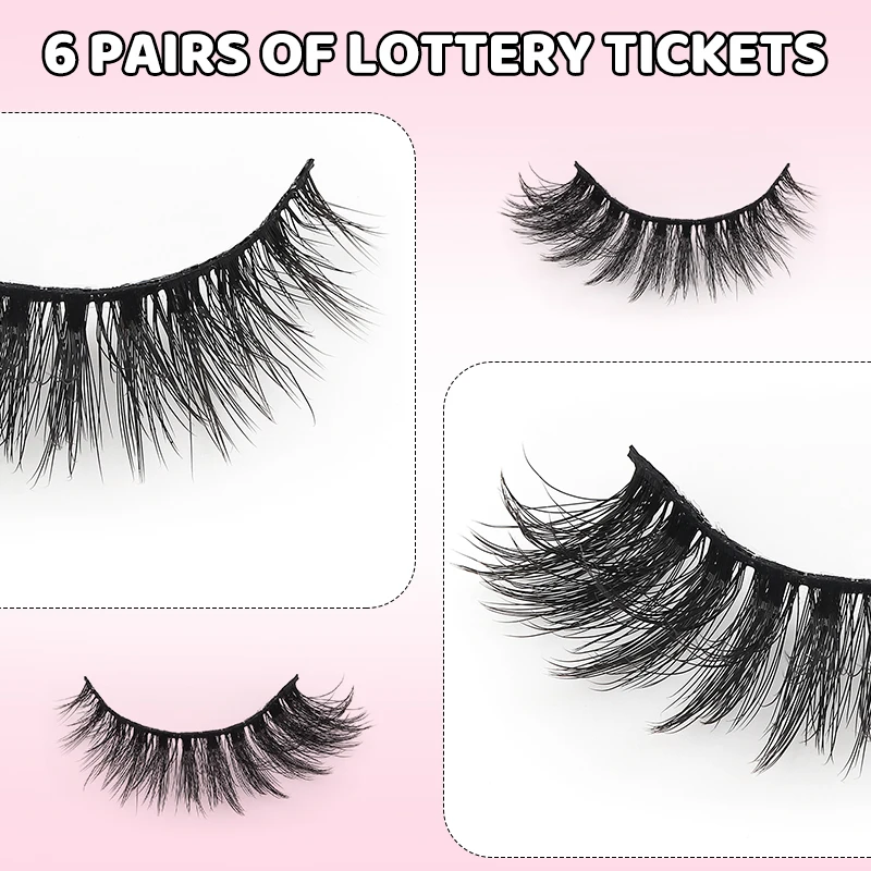 DINGSEN 6 Paar 3D 5D natürliche Wimpern farbige braune Wimpern Volumenwimpern Frau Make-up falsche Wimpernverlängerung – Detail 6