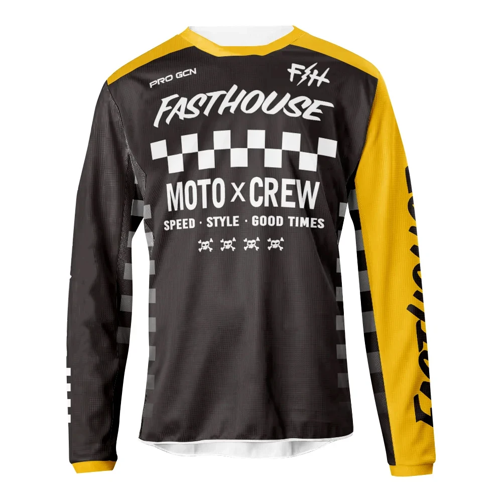Summer MTB Road Motocross Shirt Men Breathable Mountain Bike Mtb Long Sleeve Racing Quick-drying Cycling Jersey
