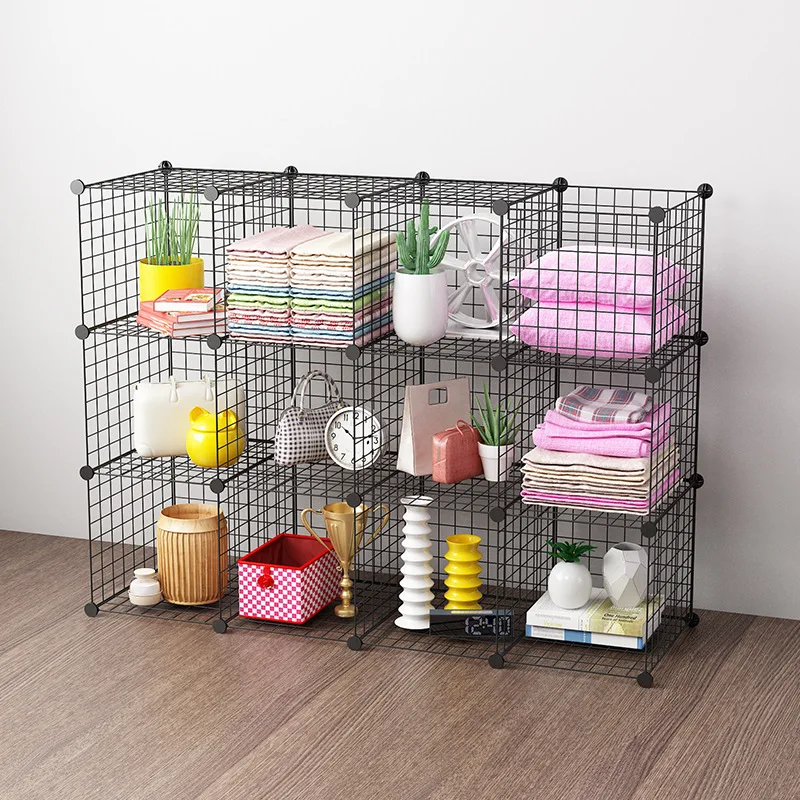 Living room home paint iron mesh assembly iron mesh frame complete set of storage cabinet, flower rack, bookshelf, iron mesh she