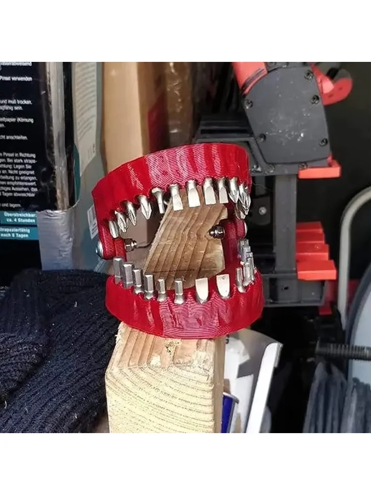 Funny Denture Drill Bit Holder Screwdriver Teeth Model 1/4 Inch Hex Bit Drive Adapter for Home Improvement Tools