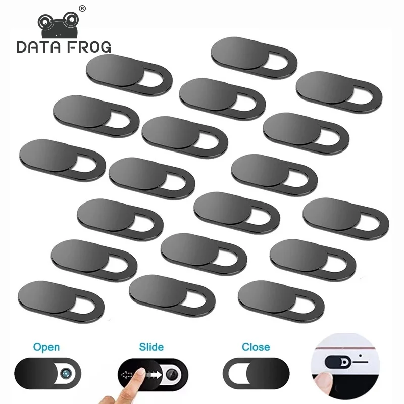 Data Frog Mobile Phone Privacy Sticker WebCam Cover Shutter Magnet Slider Plastic For iPhone 13 Web Laptop PC iPad Tablet Camera