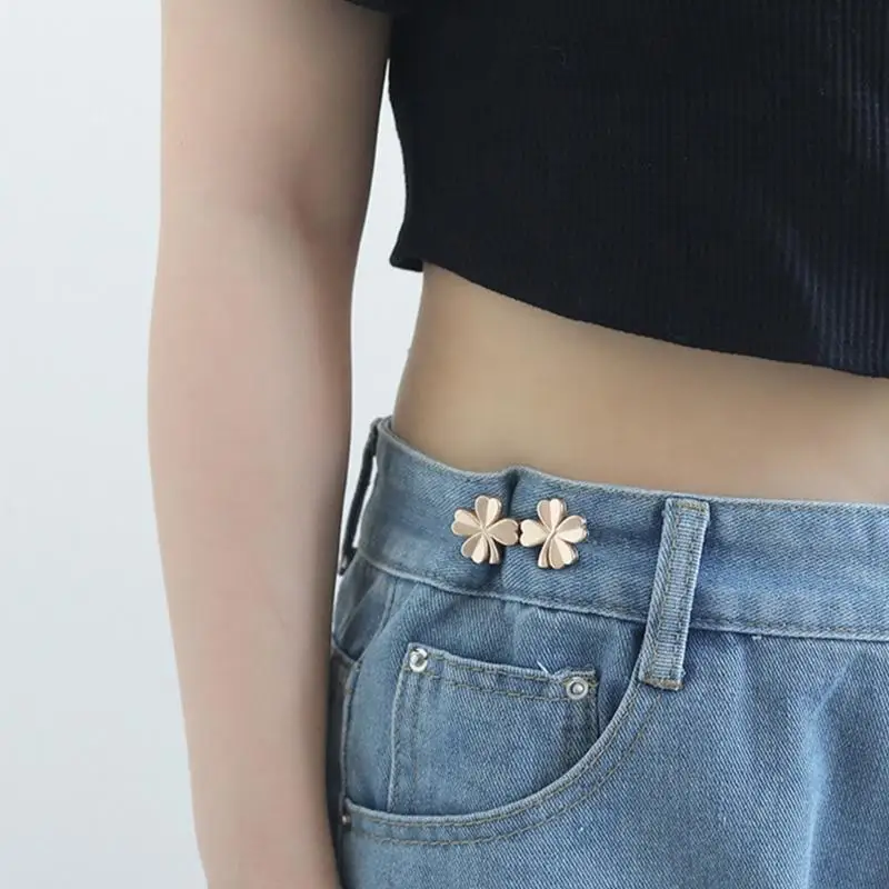 652F Alloy Waist Tighten Pins for Pants Brooch Waist Clasp Brooch Clip Clothing Ornament Easy Use Waist Fitness Buckles