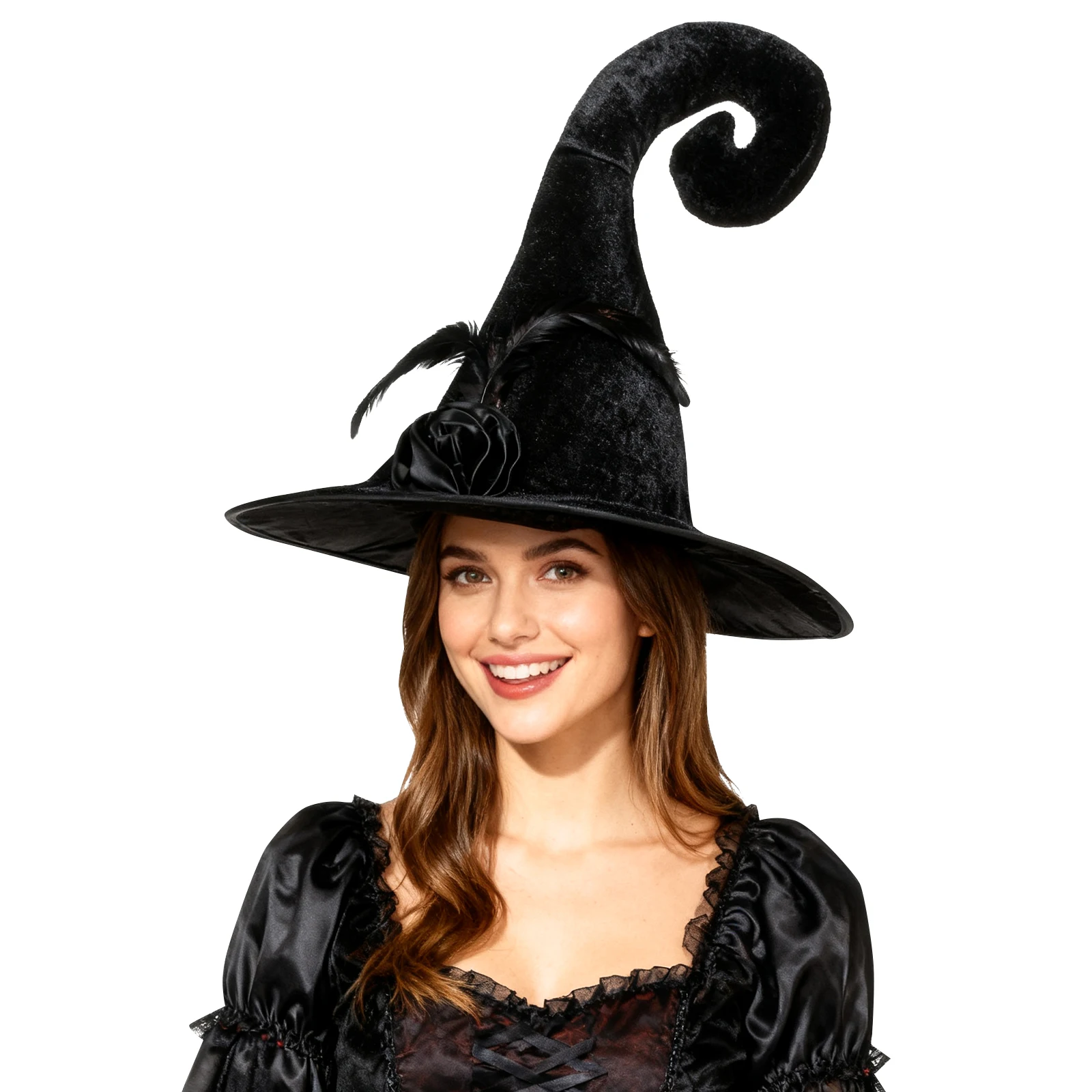 

Halloween Witch Hat Supple Washable Reusable Wide Brim Party Cosplay Prop Festival Decoration Costume Accessory