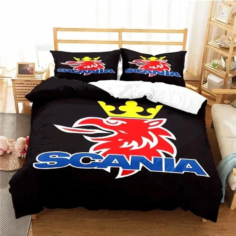 Scanias Truck Logo Bedding Set Boys Girls Twin Queen Size Duvet Cover Pillowcase Bed Kids Adult Fashion Home Textile