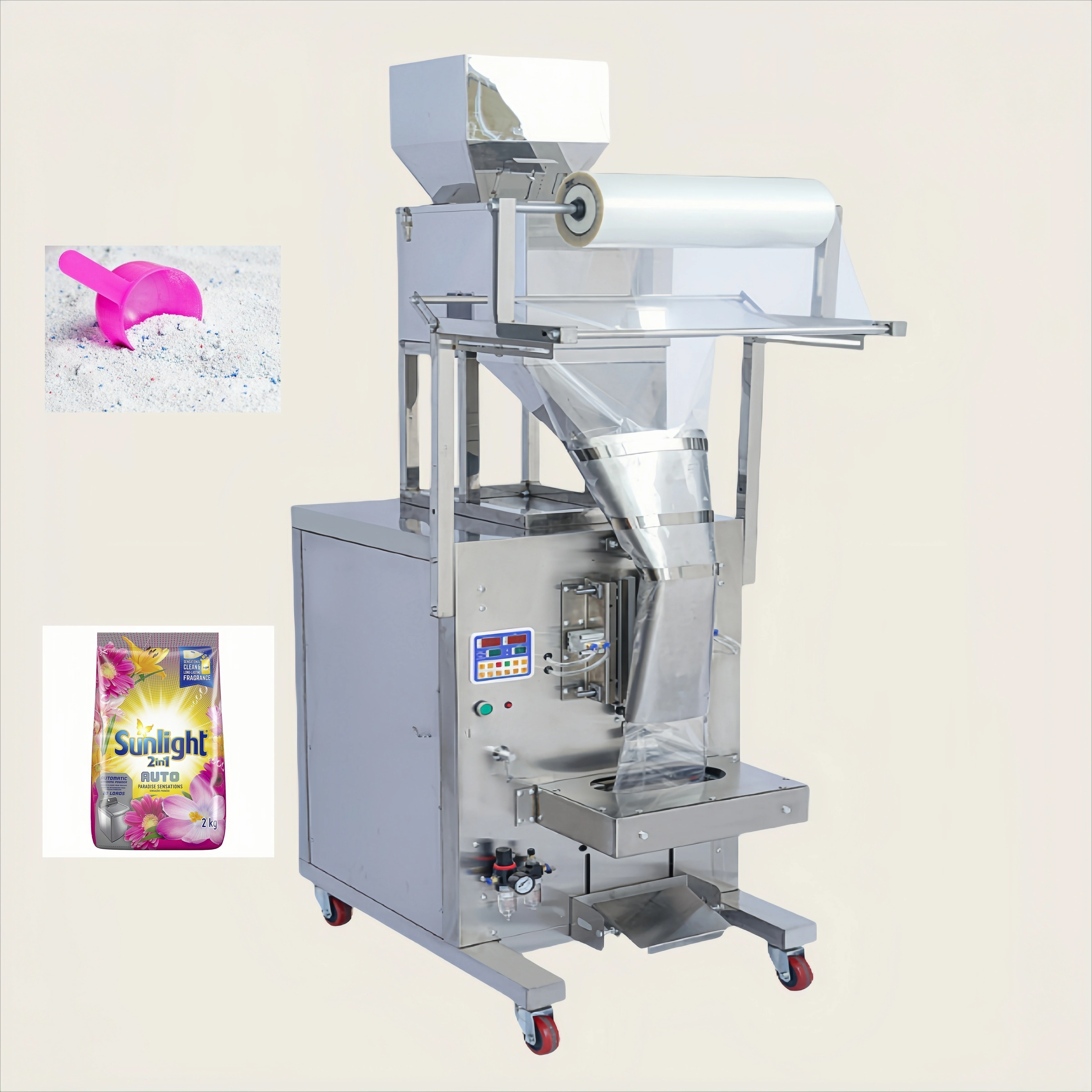 آلة تعبئة الأكياس متعددة الوظائف من الفولاذ المقاوم للصدأ مع طابعة التاريخ