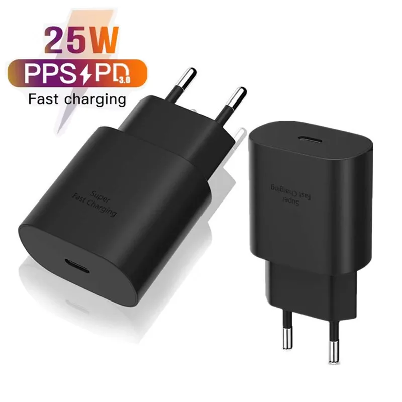 Hot Selling 25W PD USB-C Charger travel adapter  Super Fast Charge  for Samsung S20 S21 S22 S23 S24 NOTE 10 NOTE 20