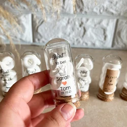 30x80mm Mini Clear Glass Bottles with Cork Stopper Wedding Mint To Be Favors Message Bottles Wedding Bridal Shower Party Decor