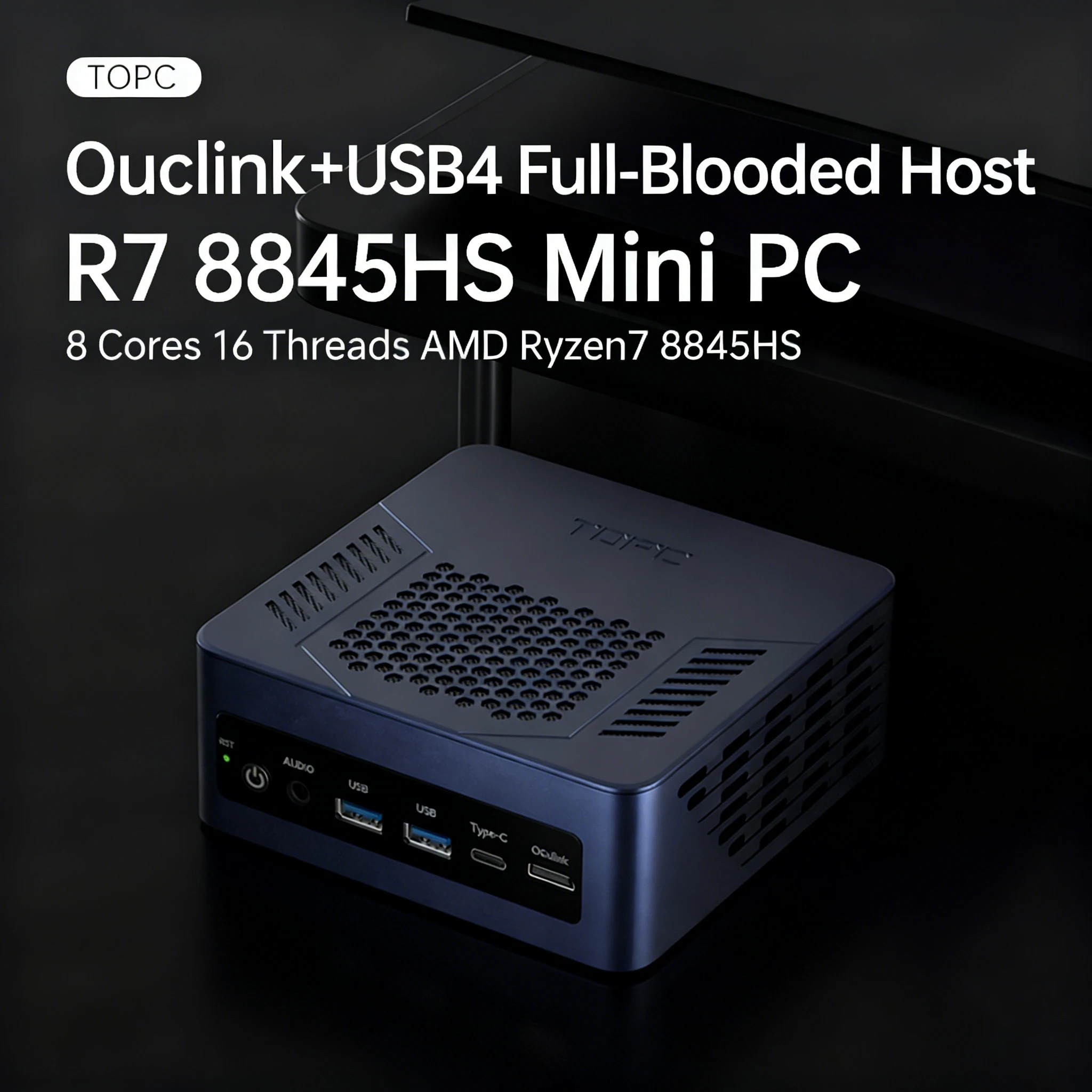 

TOPC OCulink AMD R7 7840HS 8845HS Mini PC 8-core 16-thread DDR5 5600Mhz Pcie 3.0 SSD WIFI 6 BT5.3 Win11 Pro Desktop Gaming PC