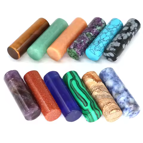 35x10mm Cylinder Wand Natural Stone Healing Crystal Energy Polished Ore Mineral Reiki Gem Craft DIY Jewelry Home Decor Wholesale