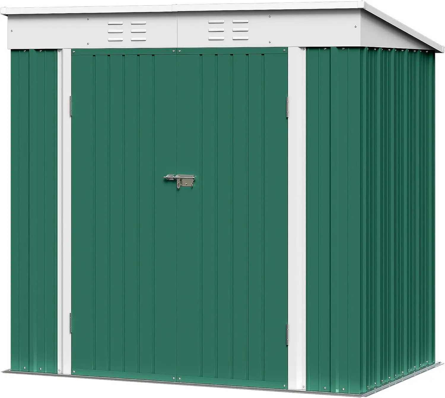 

6 x 4 FT Metal Outdoor Tool Shed with Lockable Door and Sloping Roof Outside Storage Shed for Garden Yard Lawn (Gray)