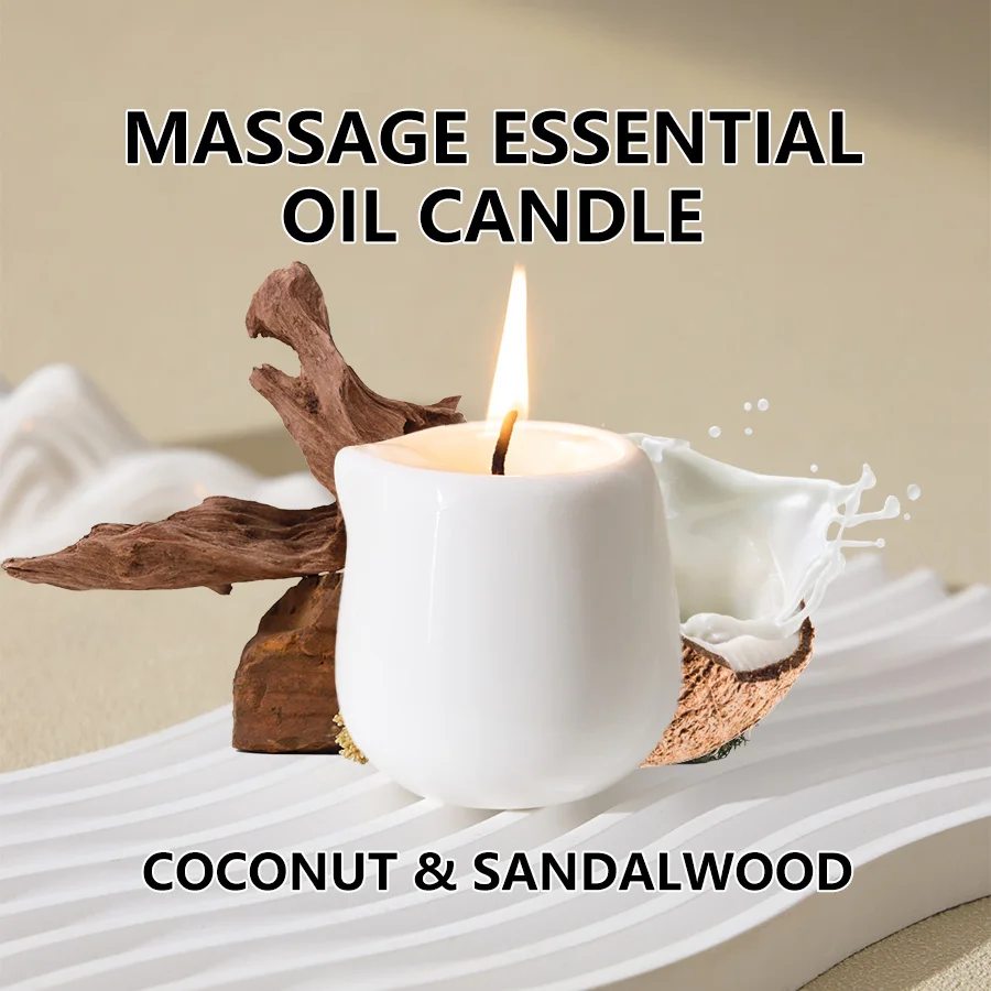 Fruity Scent Coconut Wax Low Temp Massage Oil Candle Hydrating Home Valentine SPA Aromatherapy Relax Wax Gift
