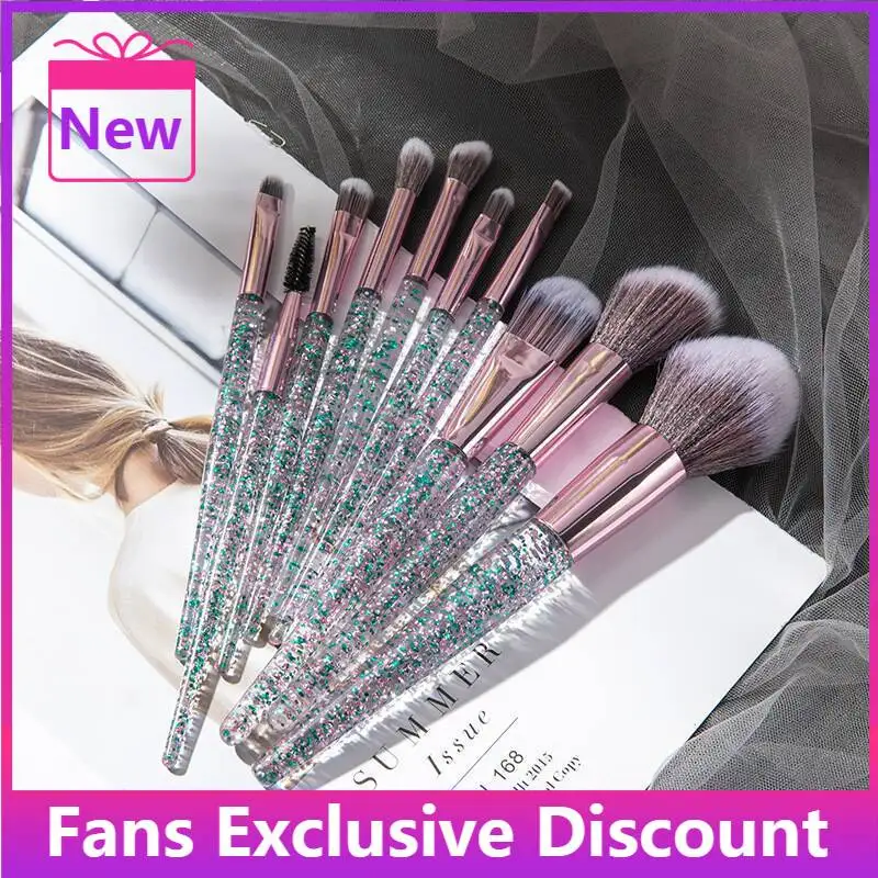 Hot Sale Glitter Shinny Crystal Foundation Blending Power Contour Face Cosmetic Beauty Make Up Tool Set Makeup Brush Set