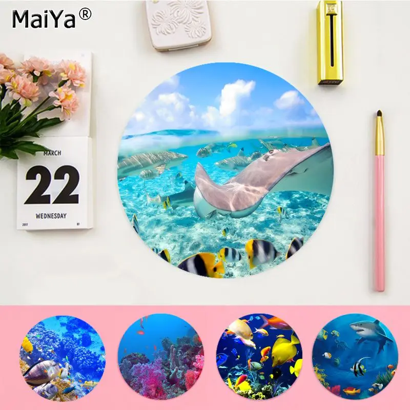 

Fish Ocean Scenery Mousepad Rubber Small Speed Version Game Computer Keyboard Office Table Mat PC Laptop Mouse Mat Writing Mats