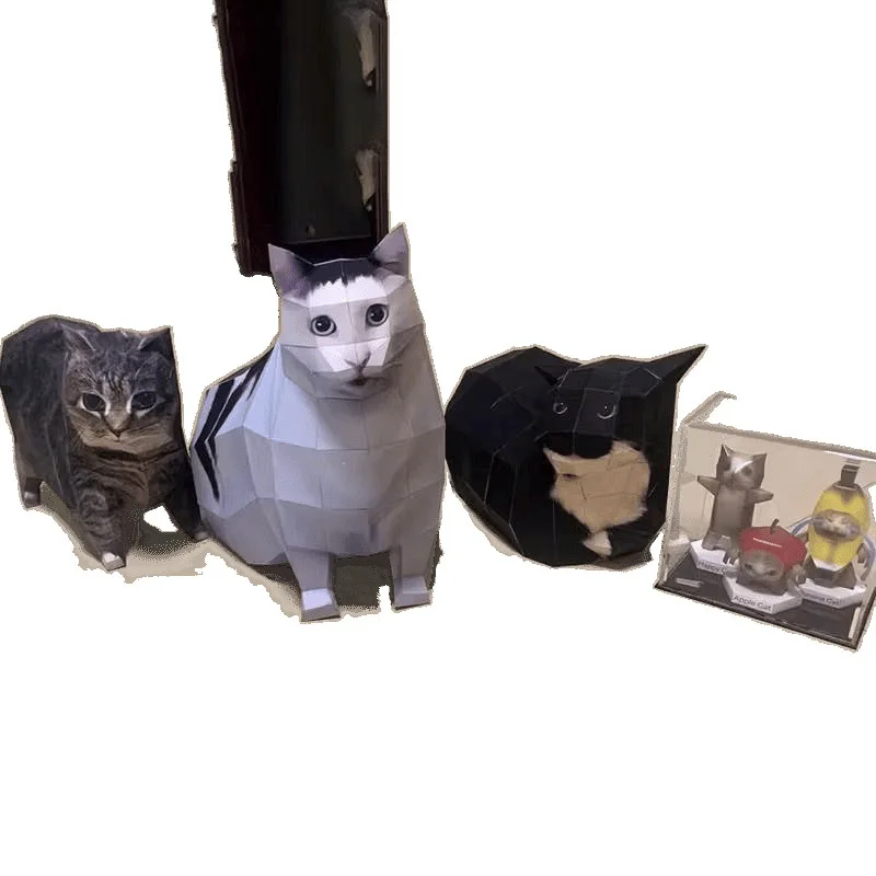 3D-Meme-Papiermodellbausatz, lustiges abstraktes Origami-Bastelset mit vorgeschnittenen Teilen, einfaches DIY-Kunstprojekt-Geschenk für Jugendliche und Erwachsene