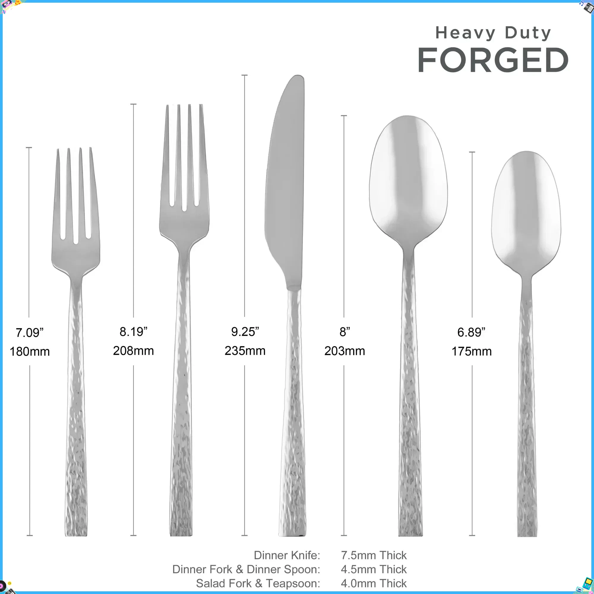 

Набор столовых приборов из кованой нержавеющей стали, 20 предметов, сервисный для 4-дзеркальной отделки, можно мыть в посудомоечной машине, прочная сталь 18/0