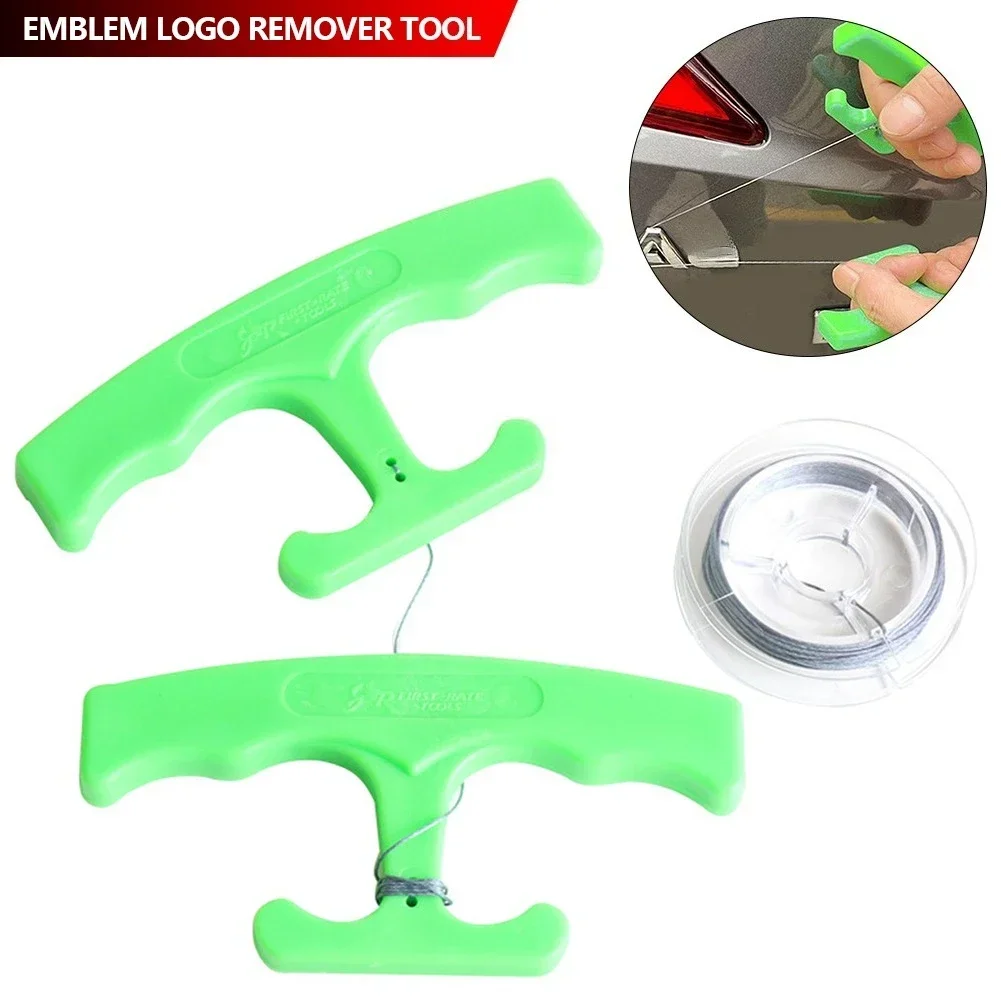 Removedor de Emblemas de Carro, Kit Ergonômico Portátil para Remoção de Logotipos, Ferramenta Verde para Remoção de Adesivos, Removedor de Adesivos Automotivos que Economiza Esforço