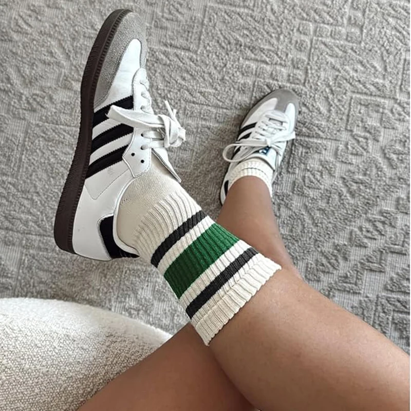 Lässige Damensocken, Damen-Wadensocken, Damen-Slouch-Socken, Damen-Baumwollsocken, Radsocken, Sportsocken – Detail 11